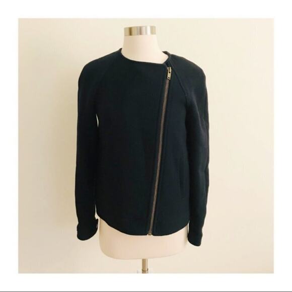 J. Crew Double-Cloth Motorcycle Navy Jacket M - Picture 4 of 7